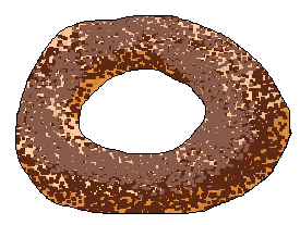 Empty chocolate cake doughnut