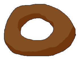 Empty chocolate doughnut with a hole 2