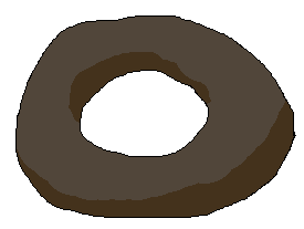 Empty chocolate doughnut with a hole 3