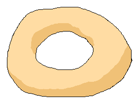 Empty doughnut with a hole