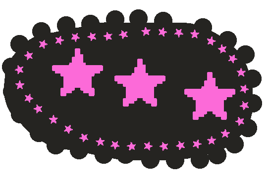 horizontal black backdrop with pink stars