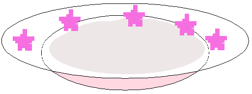 white plate with pink stars