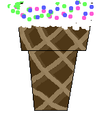 flat bottom chocolate sprinkled icecream cone