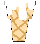 flat bottom regular white chocodipped icecream cone
