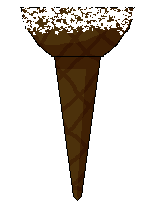 chocolate coconut shavings thin icecream cone
