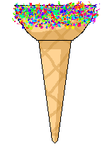 regular rainbow sprinkles thin icecream cone